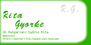 rita gyorke business card