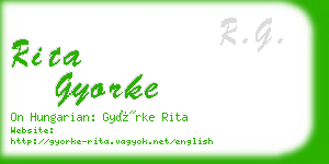 rita gyorke business card
